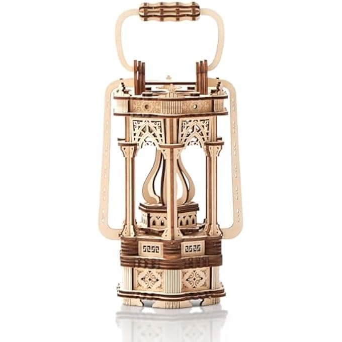 3D WOODEN PUZZLE, ANTIQUE LANTERN LIGHTED 3DPUZZLE, DIY ENGINEERING PROJECT 3D MODEL MECHANICAL PUZZLE FOR ADULTS AND CHILDREN, WOODCRAFT KIT FOR CHRISTMAS DAY - Image 1